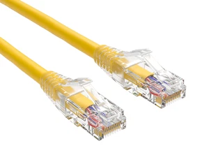 Cat6 UTP Clear Boot Snagless Patch Cable Yellow - 0.5/1/2/3/5/7/10/14/15/20/25ft - Picture 1 of 1