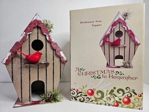 Cracker Barrel Birdhouse Albero di Natale Topper Grande 15” In Scatola Originale - Foto 1 di 10
