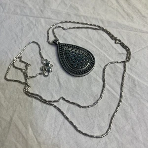 Brighton Kiesel Träne wandelbare lange Silber Anhänger Halskette - Bild 1 von 10