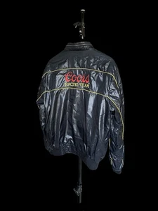 80’s Coors Racing Jacket NASCAR Gr. Large Black Reflective Daytona - Bild 1 von 10