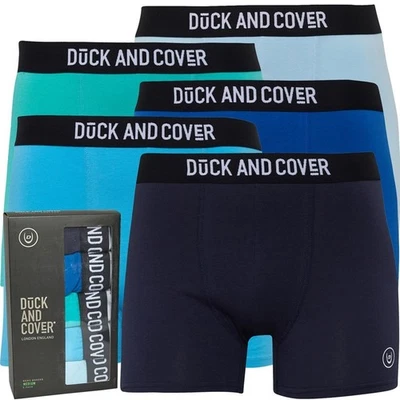 DUCK AND COVER Duck & Cover Boxer Shorts 5 Pack Soft Cotton Breathable Supportive Fit Size XXL