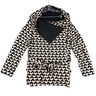 Akira Chicago Black Label Sweater Womens Large Belted Geometric - Image 1 of 4