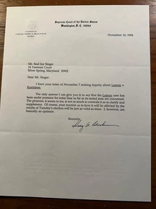 US Supreme Court Richter Harry Blackmun signierter Brief 1994 - Bild 1 von 1