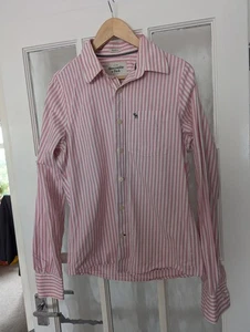 Abercrombie Fitch Herren Hemd Rosa Streifen Gr. L Muscle Button Down Langarm - Bild 1 von 9