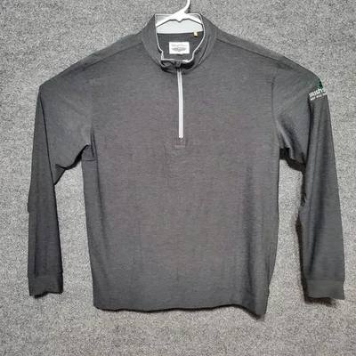 Camisa de golf pulóver recta con cremallera Q manga larga L gris bolsillo UPF 50 LEER Foto 1 de 4