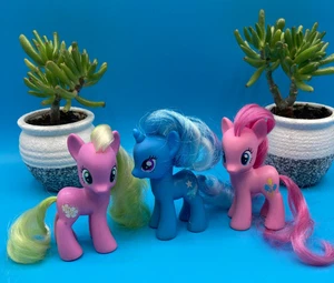 My Little Pony G4 brushable Flower Wishes Pinkie Pie Trixie Lulamoon 3" figures - Picture 1 of 8