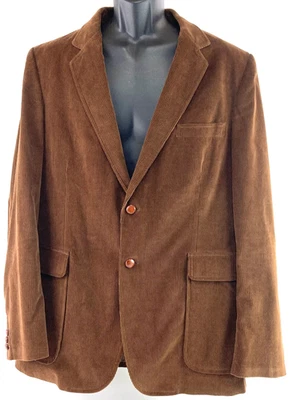 Vintage Sears Roebucks Blazer Jacket 44 Long Men Brown Corduroy Collection - Image 1 of 4