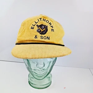 Vintage Ellithorpe & Son Cord bestickt Baseballmütze gelb Mitte CO - Bild 1 von 7