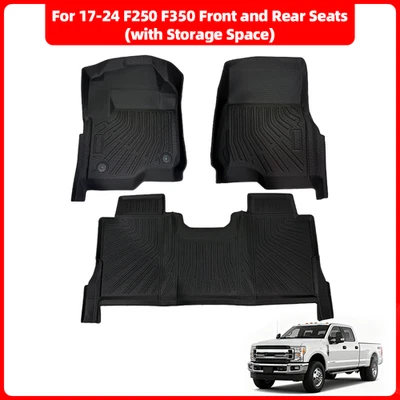 Floor Mats For Ford F250 F350 F450 Super Duty 2017-2024 CrewCab with Storage NEW - Image 1 of 4