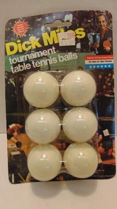 Pelotas de tenis de mesa Dick Miles Tournament 1986 (paquete de 6 pelotas nuevas en caja - Imagen 1 de 2
