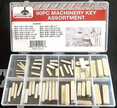 GOLIATH INDUSTRIAL TOOL 60pc GOLIATH INDUSTRIAL MACHINERY KEY ASSORTMENT MKA60 FLYWHEEL PULLEY CRANK WAY