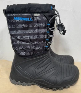 Merrell Snow Quest Life Boots Black Gray Insulated Pull On Youth Size 2 US - Picture 1 of 19