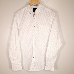 Cactus Man Ricky Singh Men's M Slim Fit White/Black Polka Dot Button Up Shirt - Picture 1 of 8