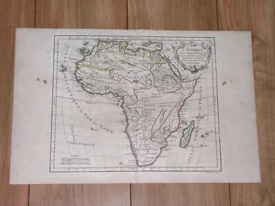 MAPA ANTIGUO ORIGINAL DE ÁFRICA ROBERT DE VAUGONDY 1778 Foto 1 de 4