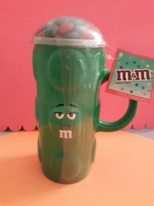 M&M's⭐With TAG Collectible Tall Slender GREEN CHARACTER 3D Coffee Mug Galerie - Picture 1 of 5