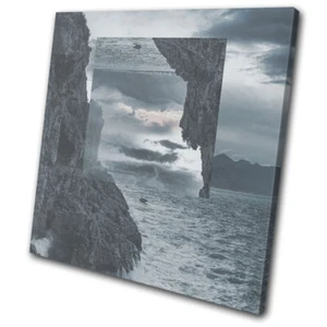 Meer Ozean moderne geometrische Landschaften EINZELNE LEINWAND WANDBILD Bild Druck - Bild 1 von 1