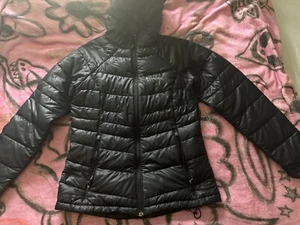 Columbia Womens Autumn Park Down Hooded Jacket Black S Omni-Heat Elastic Cuff - Picture 1 of 8