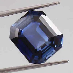 Piedra preciosa suelta corte radiante zafiro azul real natural de Ceilán de 19,00+ quilates 16x13 mm - Imagen 1 de 8