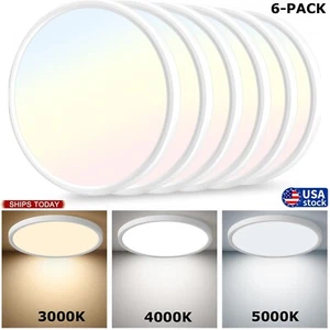 Dimmable 6PK 12 Inch LED Flush Mount Ceiling Light,28W 3600LM, 3000K/4000K/5000K - Picture 1 of 18