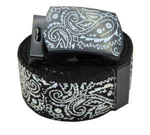 Fashion Bandanas Canvas Military Web Belt & Buckles 60 inches 5 Color - Picture 1 of 10