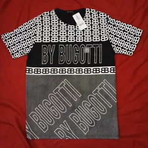 NWT By Bugotti Tshirt Mens XL Black White Design Tags Rhinestones - Picture 1 of 6