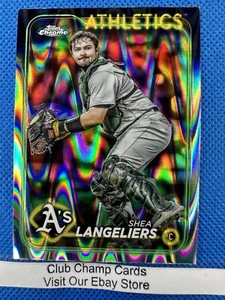 2024 #205 Shea Langeliers Topps Chrome Baseball RayWave Refractor Athletics - Imagen 1 de 2