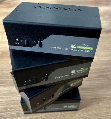 InLine 63652I KVM Desktop Switch, 2-fach, Dual-Monitor DisplayPort 1.2, 4K, USB - Bild 1 von 4