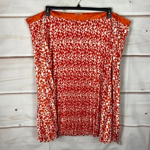 Future Collective Kahlana Barfield Brown Skirt Womens 28W 30W Orange Pleat Midi - Picture 1 of 9