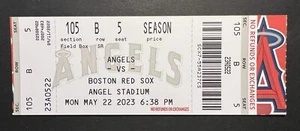 2023 Boston Red Sox vs Los Angeles Angels Ticket Stub 5/22/23 - Mint!!! - Picture 1 of 1
