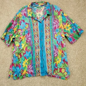 NAPA VALLEY Women's Colorful Floral Print Button Up Shirt Size XL* - Picture 1 of 8