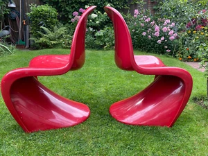 Panton Chair, rot, 2 Stück, Original 70er Jahre, Herman Miller Fehlbaum - Bild 1 von 7