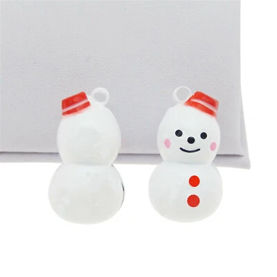 5 piezas Latón Blanco y Rojo Navidad Muñeco de Nieve Tintineo Campana Colgante Dije Hágalo Usted Mismo Accesorios Foto 1 de 4