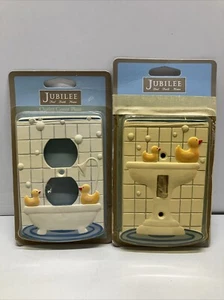 Rubber Duckies Switch & Receptacle Plate Cover W/Screws Clawfoot Tub New Vintage - Picture 1 of 2