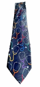 Steven Harris Stethoscope Necktie Doctor Novelty Medical Fashion Blk Multi Color - Picture 1 of 5