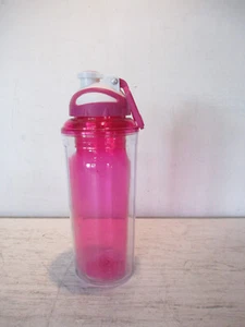 Double-Walled Hydration Bottle, Flip Cap, Belt Clip, 20 Oz Pink - Picture 1 of 6