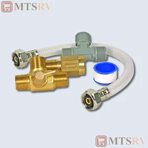 Camco RV Quick Turn Permanent Water Heater By-Pass Kit - #35983 - Brass Fittings - Picture 1 of 1