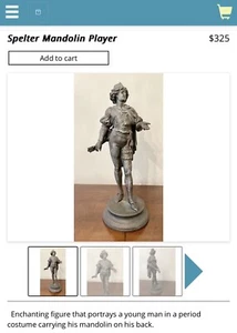 Spelter Mandolin Player Crack In Base And Missing A Few Fingers… - Picture 1 of 9