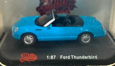 RTR HO=1/87 car auto Malibu Ford Thunderbird convertible aqua blue-built-LAYOUT - Image 1 of 4