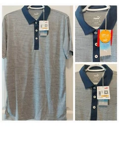NWT Puma Cloudspun Legend Polo Blue and White Size Small Mens Golf $99.99 - Picture 1 of 12