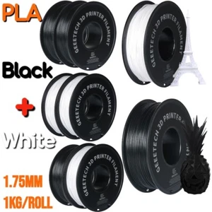 GEEETECH 3D Drucker Filament PLA 1kg/Rolle 1,75mm Verbrauchsmaterial Regular schwarz+weiß - Bild 1 von 15