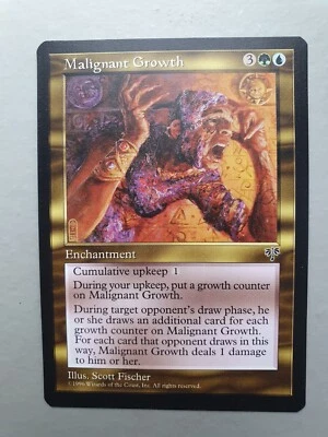Malignant Growth, MTG Mirage (1996) Rare Multicoloured Enchantment NM - Image 1 of 2