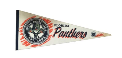 Vintage HNL Florida Panthers National Hockey League EST.1993  Pennant Flag 30"  - Image 1 of 4