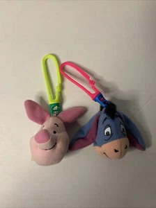 1999 DISNEY Winnie the Pooh Plush Clip-On Backpack Clip McDonalds Piglet Eeyore - Picture 1 of 2