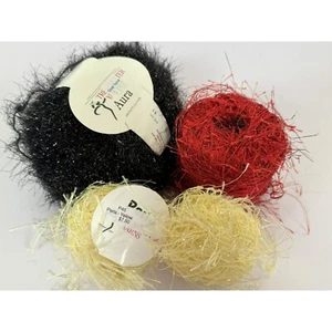 Trendsetter Novelty Eyelash Yarns Metallic Perla Aura 3 Full 1 Partial Skns NWT - Picture 1 of 4