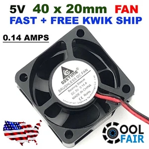 5v 40mm DC Cooling Fan 40x40x20mm 4020 0.14A 2-Pin US Fast Ship - Picture 1 of 6