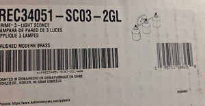 KOHLER ORIME REC34051-SC03-2GL 3-LIGHT WALL SCONCE, GOLD, NEW IN BOX . - Picture 1 of 3