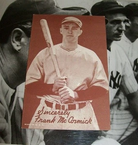 1939-46 TARJETA DE BÉISBOL FRANK MCCORMICK REDS SALUDATION EXHIBITS - Imagen 1 de 2