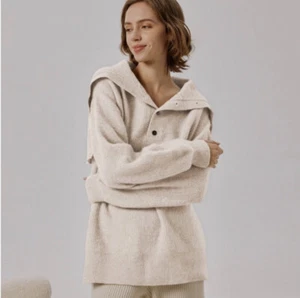 Nap Loungewear Oversized Wool Raccoon Yarn Turtleneck Sweater XXL NWT - Picture 1 of 9