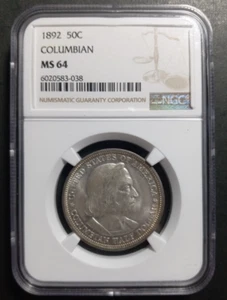 1892 - Columbian Expo. Commemorative Half Dollar - NGC MS64 - Rim Toning! (S1) - Picture 1 of 4
