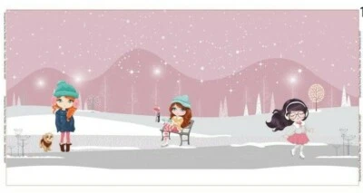 Panel French Terry, digital, Wintertraum Wintermädchen rosa - Bild 1 von 4